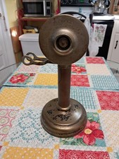 Antique Pat. 1901 1908 Kellogg Brass Candlestick Telephone