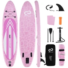 GOPLUS Inflatable Stand up Paddle Board W/Non-slip Deck Pump 3 Fins Backpack