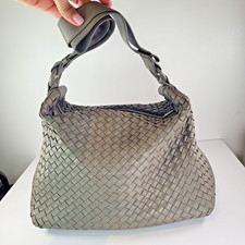 Bottega Veneta Intrecciato grey leather shoulder bag