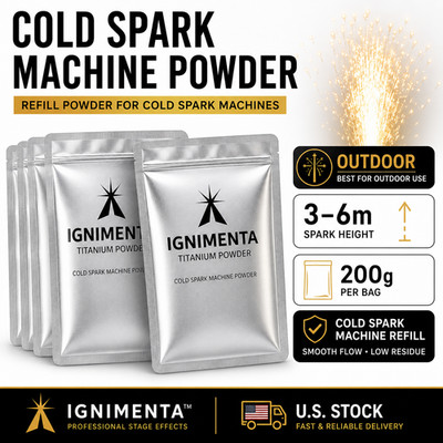 Outdoor 3-6M Cold Spark Machine Ti Powder for Wedding DJ Stage Effect(200g/Bag)