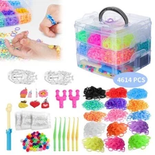 4614pcs Rubber Bands Kit DIY Art Craft Loom Bracelet Kit for DIY Bracelet Making