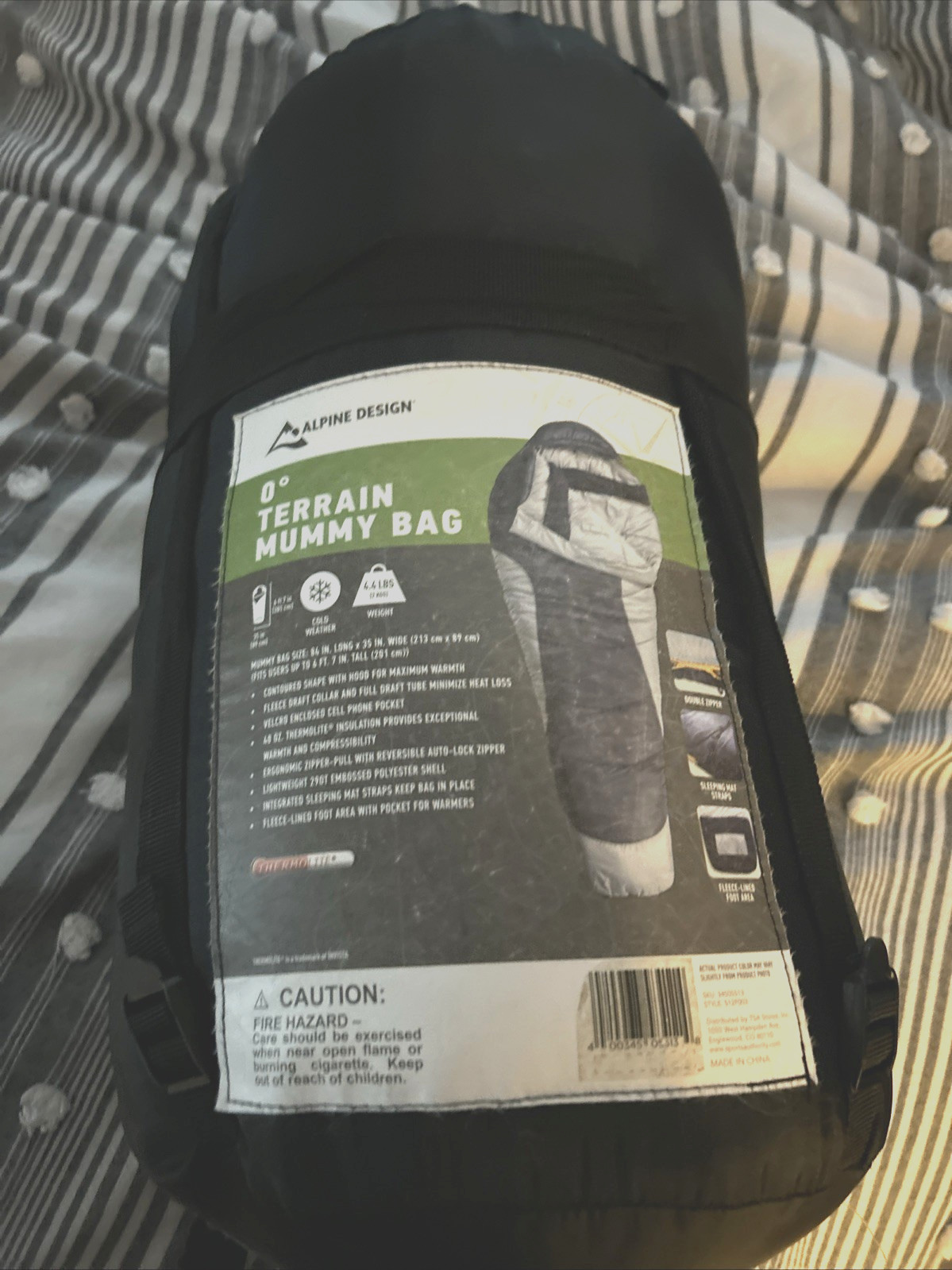 Saco de dormir ligero Alpine Design 0 grados con cremallera rec 84 x 35 pulgadas 4,4 libras