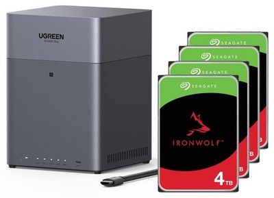 UGREEN NASync DH4300 Plus NAS System 4-Bay 16TB inkl. 4x Seagate IronWolf ST4...