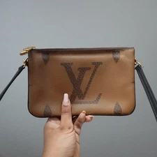 Louis Vuitton Double Zip Pochette Reverse Monogram