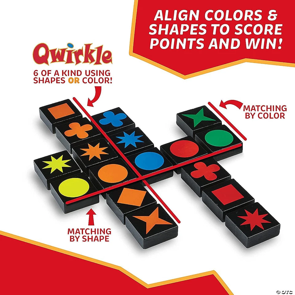 MindWare Qwirkle Game, 108 Durable Wooden Tiles & Canvas Drawstring Bag, Family - Image 3 of 4
