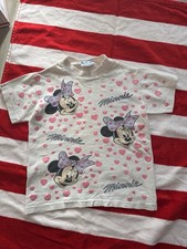 Vintage 90s Minnie Mouse toddler shirt Disney mickey pink hearts valentines AOP