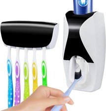 WAYCOM Dust-Proof Toothpaste Dispenser Toothpaste Squeezer Kit Black