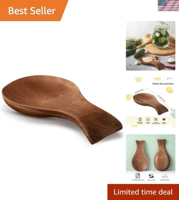 Acacia Wood Spoon Rest for Stove Top Bamboo Holder for Spatula Rest for Kitch... - Imagen 1 de 4