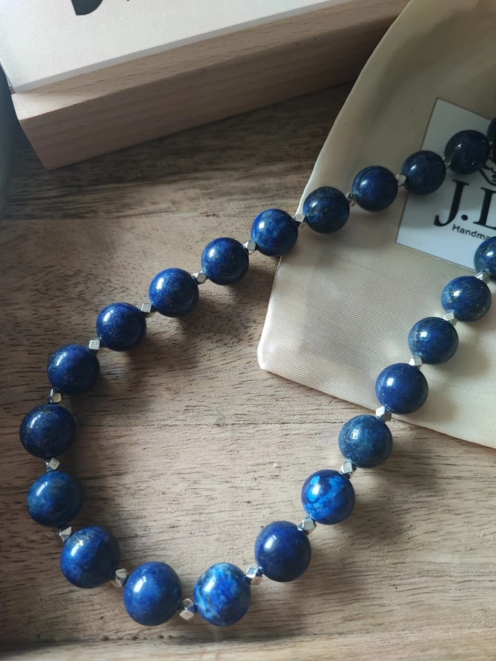 Kette LAPISLAZULI 12mm Steine Naturstein - Bild 4 von 4