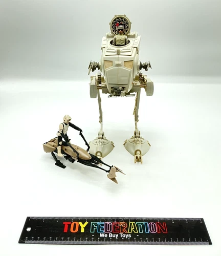 Vtg Kenner Star Wars Ep. VI Return Of The Jedi AT-ST & SPEEDER BIKE Lot