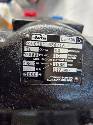 #ad Parker Denison PAVC38X4030 16 Hydraulic Piston Pump 3000 PSI 38cc CW Rotation $1500.00