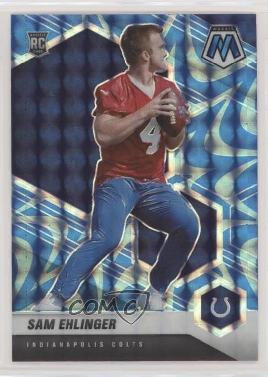 2021 Panini Mosaic Rookies Reactive Blue Mosaic Prizm Sam Ehlinger #372 15fy