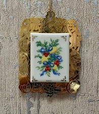 VINTAGE 1997 LENOX CHINA "ORCHARD LEMONS" CHRISTMAS ORNAMENT 4" NEW IN BOX