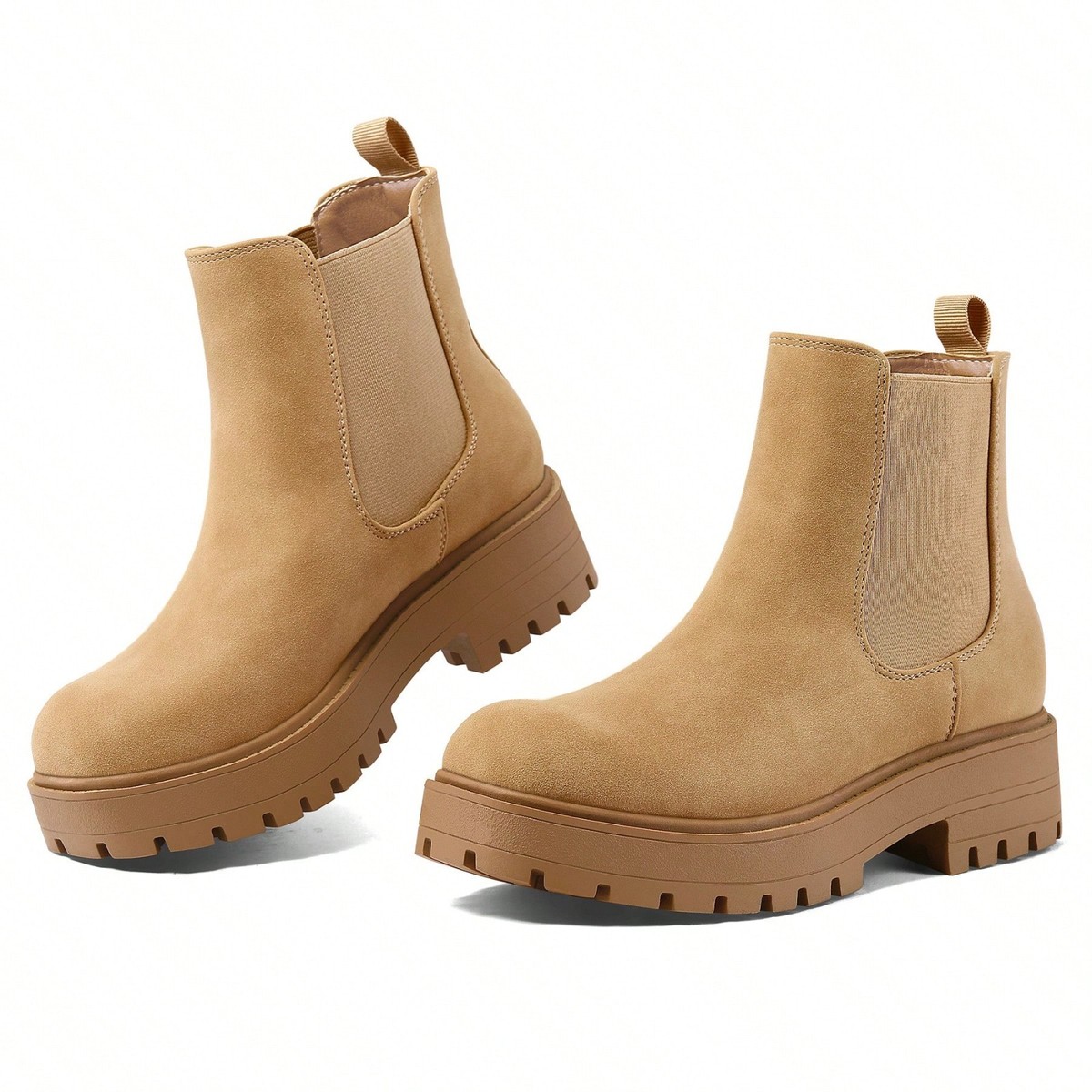 Athlefit Women's Chelsea Boots Fashion Slip on Platform Ankle