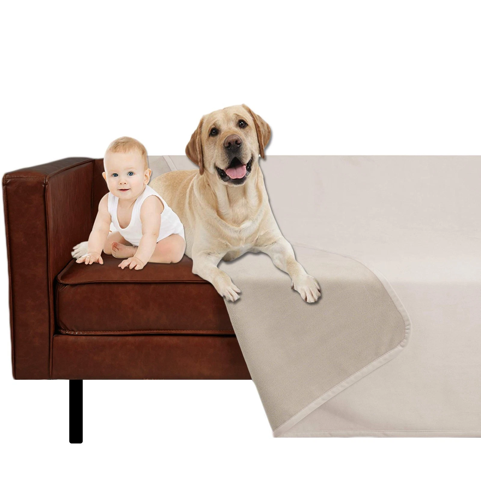 Pet Bed Blanket Reversible 100% Waterproof Velvet Super Soft for Sofa and Bed...