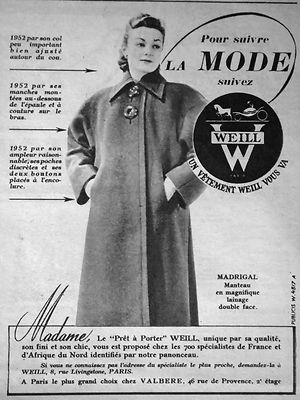 Patron De Couture Vintage MADRIGAL N°332 - Manteau Long & 3/4 Année 1950 Taille 44