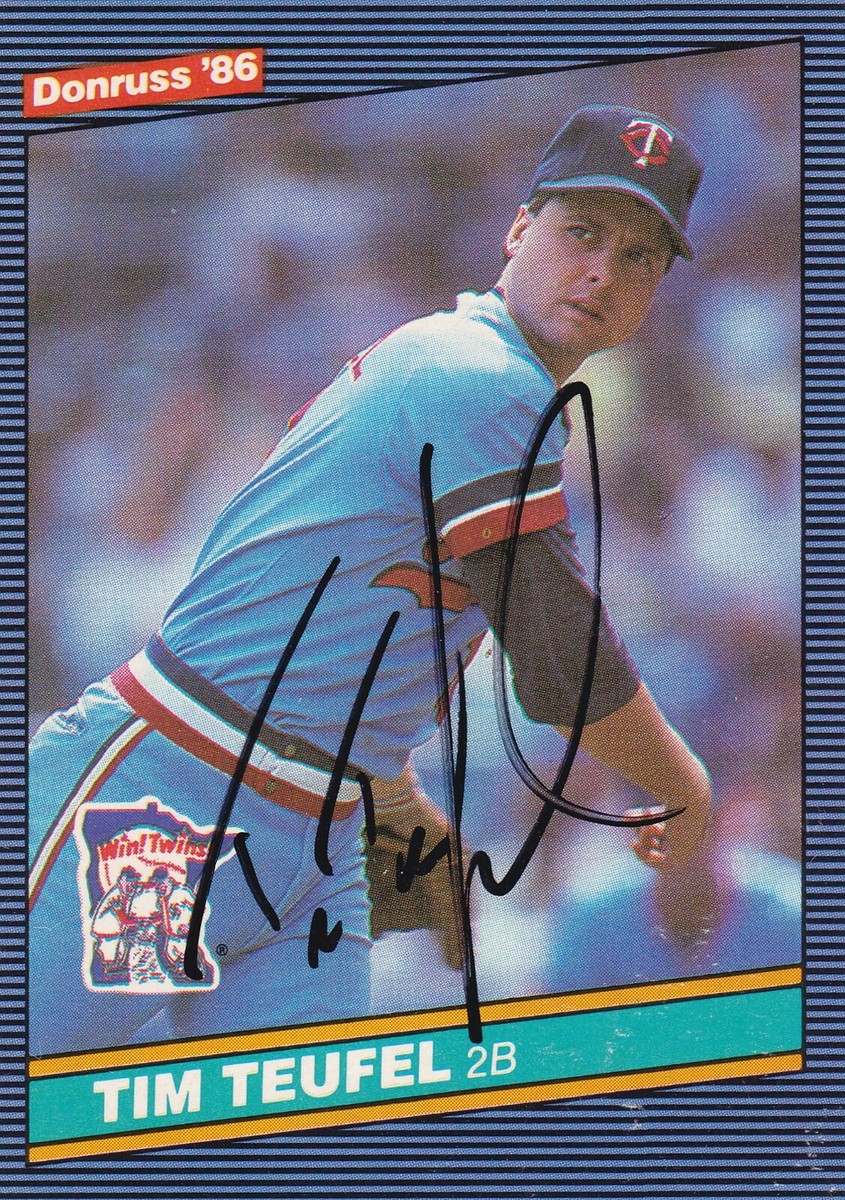 TIM TEUFEL MINNESOTA TWINS SIGNED BASEBALL CARD NEW YORK METS SAN