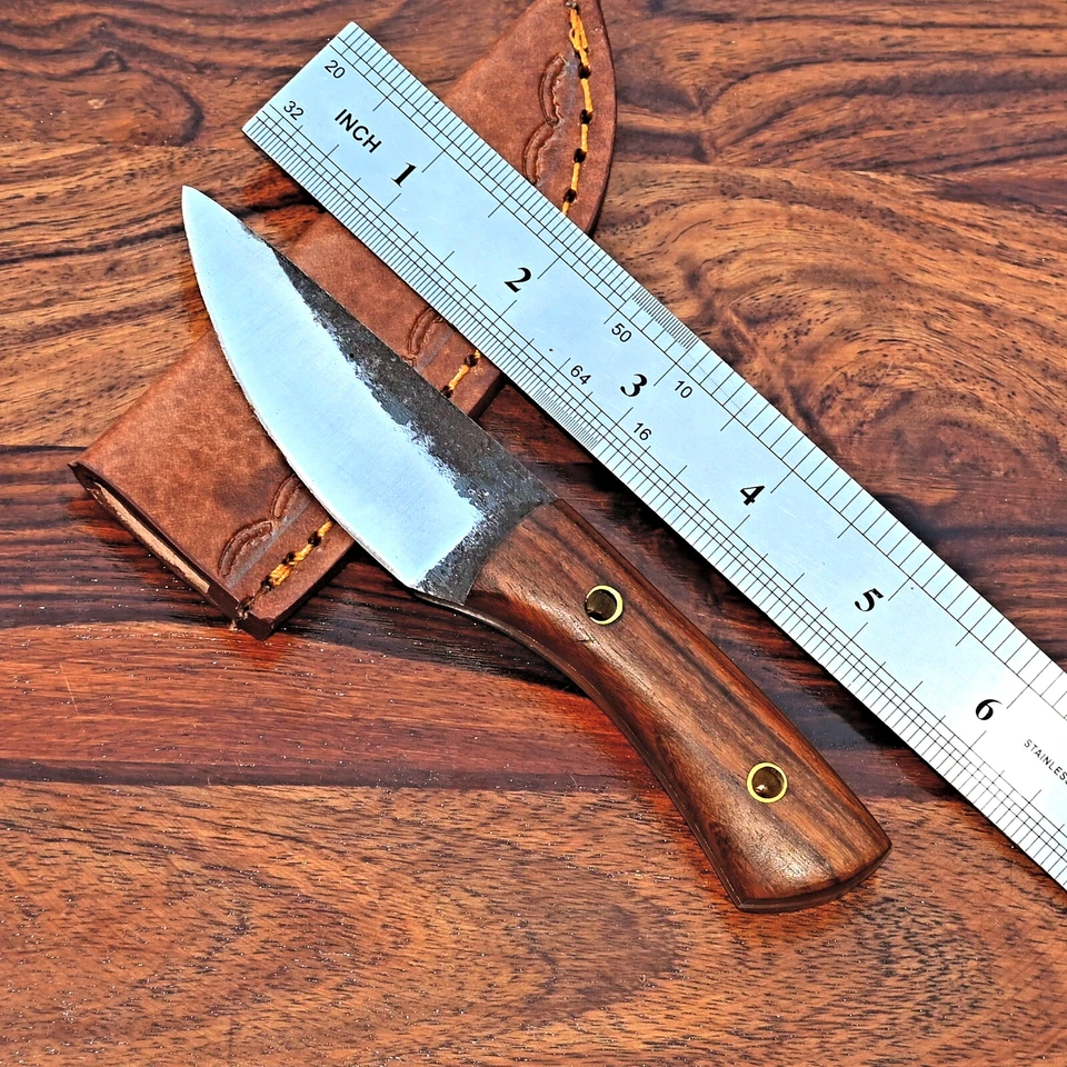 Cuchillo desollador de caza para llevar todos los días de acero al carbono hecho a mano a medida 2857 Foto 4 de 4