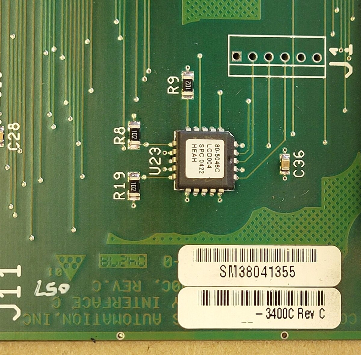 HAAS 3400C REV C VIDEO/FLOPPY INTERFACE BOARD, TESTED GOOD, ITEM A