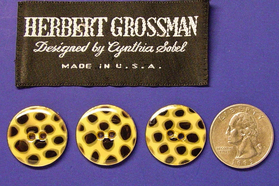 HERBERT GROSSMAN replacement 3 vtg cloisonne effect animal print style Good Cond - Image 3 of 4