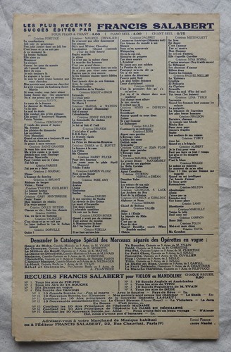 Partition ancienne / 1921 - LA FEMME A LA ROSE Gabaroche & Abadie - Picture 2 of 2