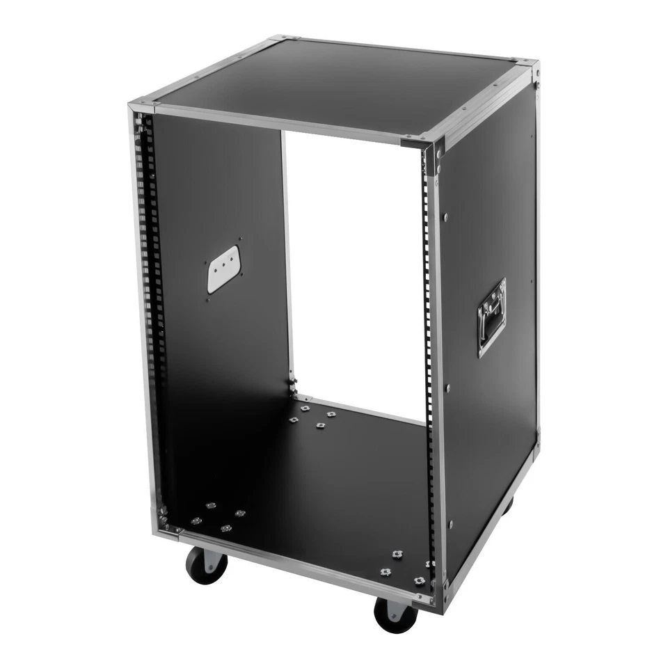 19 Inch 16U 4 Post Server Rack Open Frame Rolling Network Data Rack w/ Casters - Image 2 of 4
