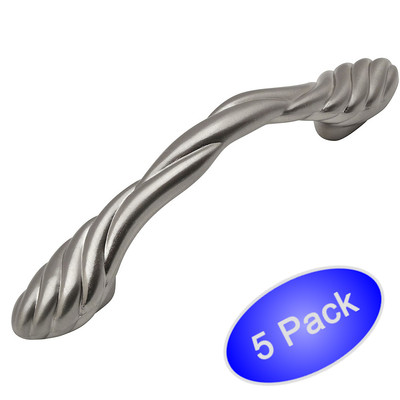 *5 Pack* Cosmas Satin Nickel Twist Cabinet Handles Pulls #1470SN