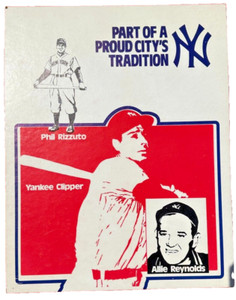 VINTAGE NEW YORK YANKEES PROMO SIGN .. PHIL RIZZUTO .. BEAUTIFUL CONDITION ..