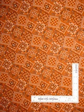 Bandana Western Cowboy Cowgirl Orange Crush Cotton Fabric By The Yard