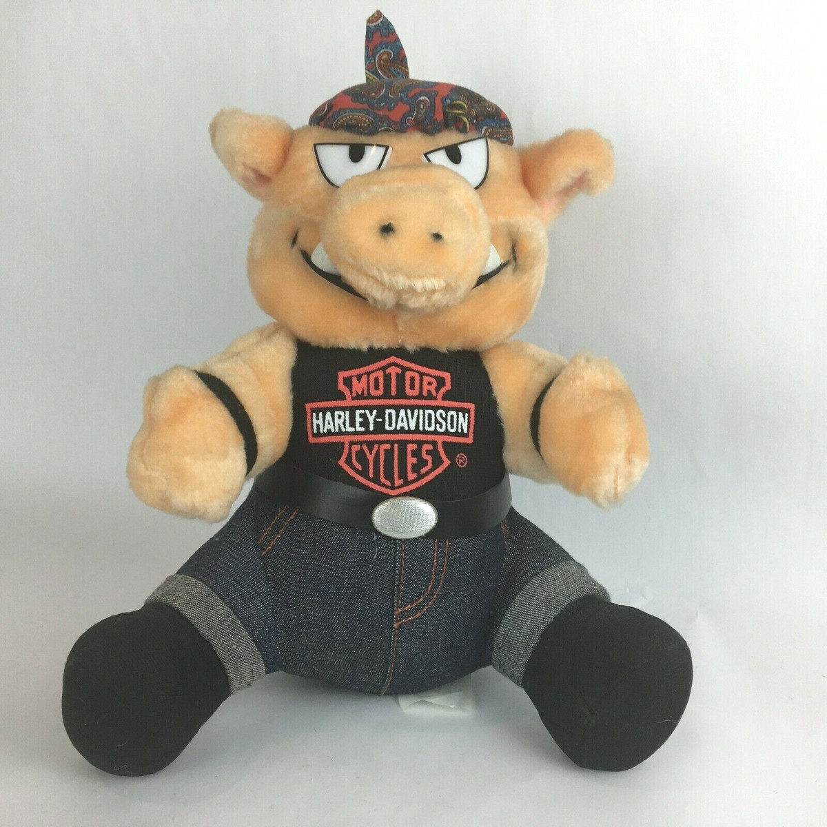 Vintage Harley-Davidson Pig Biker Hog Plush 1993 Stuffed Animal
