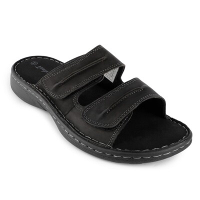 Tiestra Mens Casual Sandals Leather Comfort Outdoor Slip-on Slide Sandal Shoe