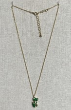 Alligator Enamel Girls Pendant Charm Goldtone Necklace Lobster Claw Clasp 16  