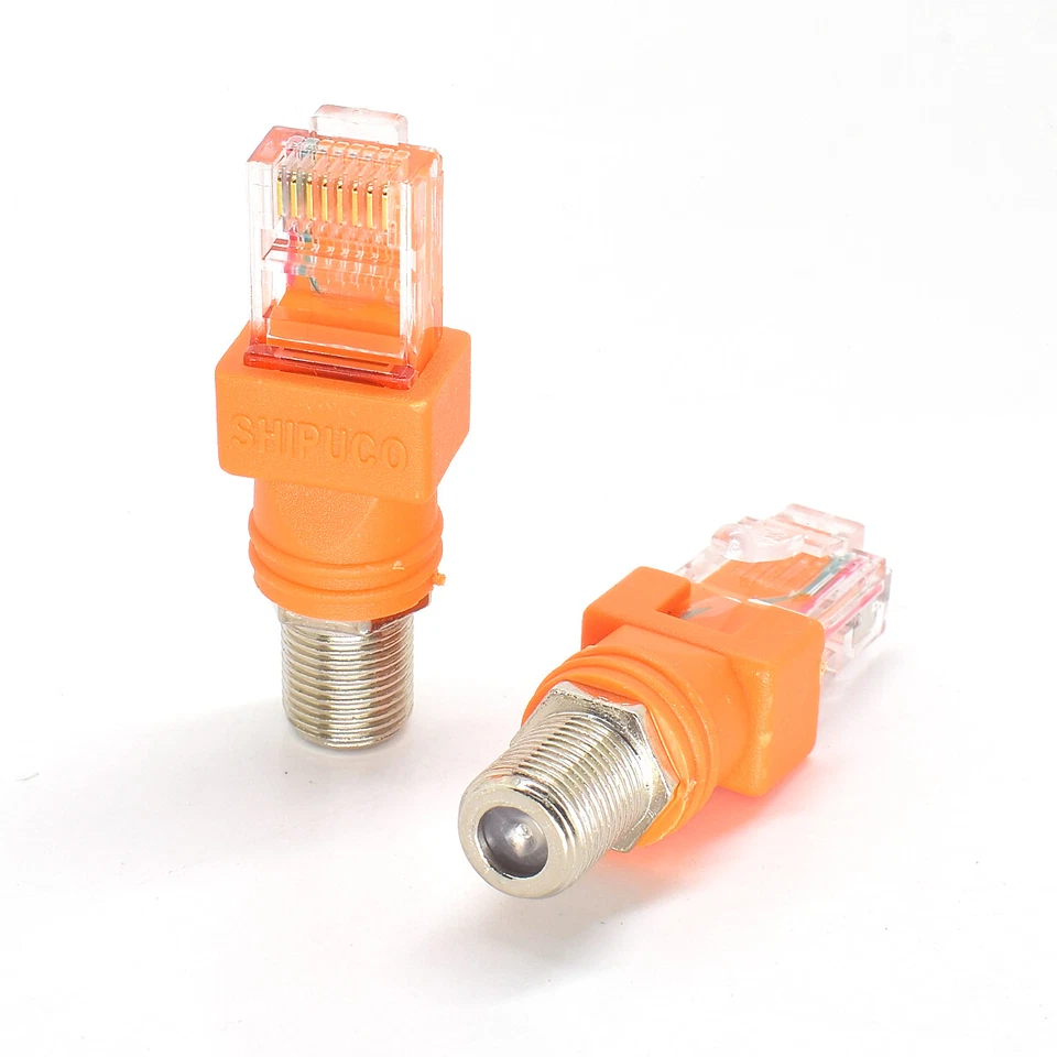 100pcs F Type RF Female To RJ45 Male Coaxial Barrel Coupler Adapter For Monitor - Image 4 of 4