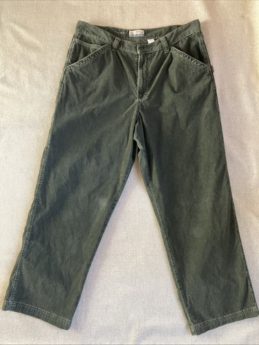 Herren Vintage Old Navy Cord Wide Leg Maler Hose Grün 40x32 Grün