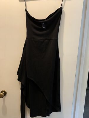 Forever 21 Ladies Large Black Hi/Lo Sleeveless Knit Dress | eBay