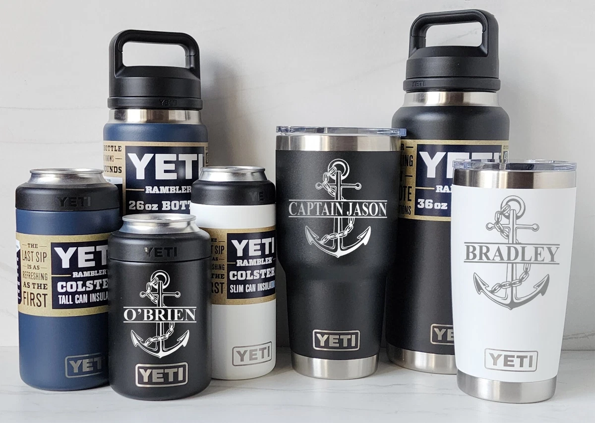 YETI - Personalized ANCHOR - Laser Engraved Tumblers, Can Colsters