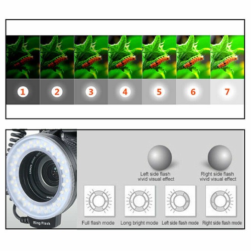 Ring Flash Light 48 LED Speedlight Macro 3000~15000K For Nikon Canon Olympus - Picture 6 of 10