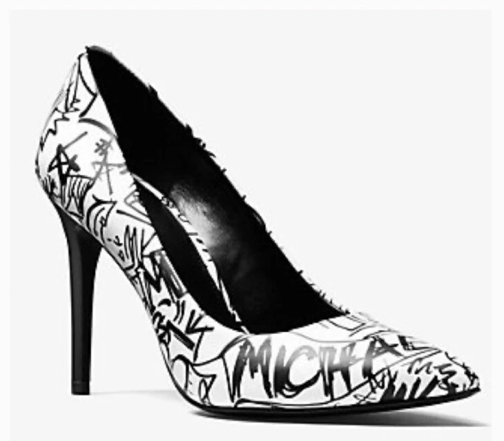 Michael kors claire graffiti leather pump outlet