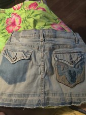NWT Ladies Jr Vintage y2K 1990's Vanilla Star Mini Denim skirt size 7