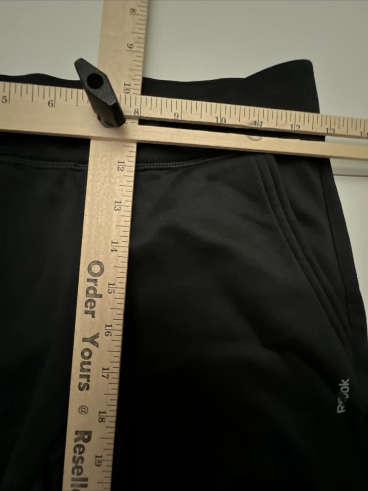 Pantalones deportivos REEBOK para niños medianos S7 R3 doble tiempo para correr NEGROS forrados de vellón Foto 3 de 4