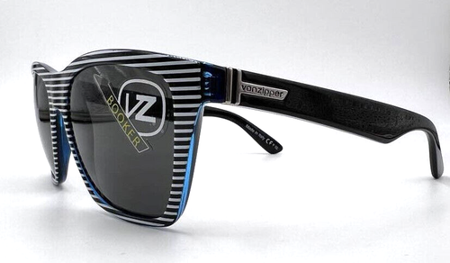 Authentic VONZIPPER Booker Blue White Stripe w/Gray Lens Sunglasses - 56 mm - Picture 2 of 8