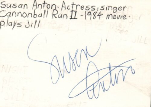 Susan Anton Actress Singer Cannonball Run II Movie Autographed Signed Cut eBay