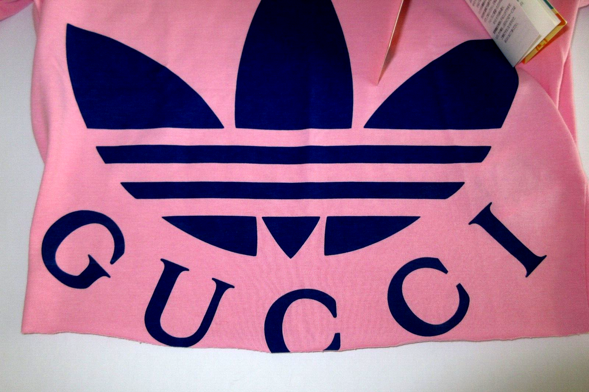 Gucci x Adidas Cropped Pink T-Shirt Women's Size XXS Authentic