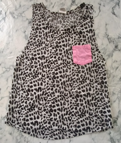 Victoria's Secret Pink XS Tank Top Shirt Leopard w/Pink Pocket Layering