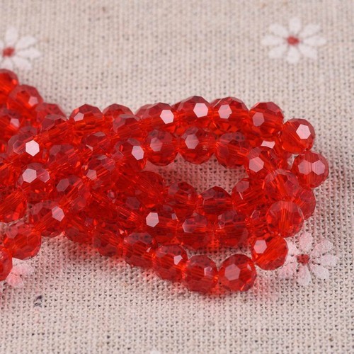 100pcs 6mm Round Sphere Ball Faceted Crystal Glass Loose Spacer Craft Beads lot - Picture 41 of 110