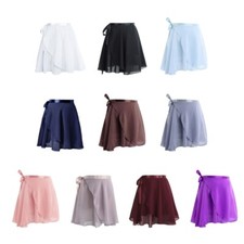 Women Ballet Skirt Dance Wrap Skirts Sheer Solid Color Over Scarf Tutus