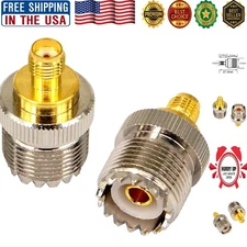 SMA to SO239 Coax Adapter - Compact Gold Connector for Optimal RF Performance
