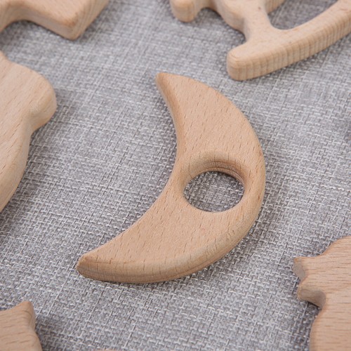 Natural Beech Wood Animals Teething Beads Baby DIY Chew Teether Jewelry Making - Picture 7 of 64