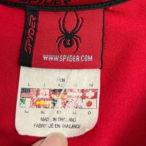 Spyder Fleece Tee Long Sleeve Embroidered Red Heavy Weight US Kids Large - Picture 5 of 10