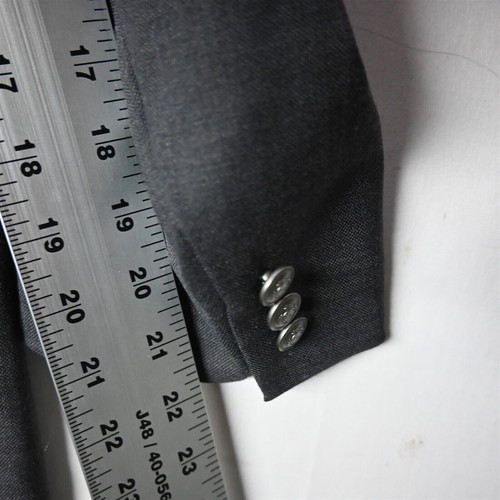 Stafford 52S Gray Silver Button Hopsack Wool Mens Blazer Suit Jacket Sport Coat - Picture 9 of 12
